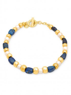 Collane - Nomad - Gioielli in bronzo dorato - N0030 COLLANA BLUE NOMAD in bronzo dorato 18 kt GIOVANNI RASPINI