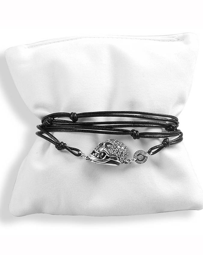 Bracciali - Cuori, Angeli, Corone, Monete e vari - 7534 BRACCIALE TESCHI PAVE� GIOVANNI RASPINI