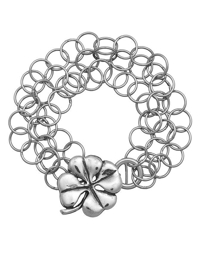 Bracciali - Amuleti e portafortuna - 7923 BRACCIALE TRIPLET QUADRIFOGLIO MEDIO  GIOVANNI RASPINI