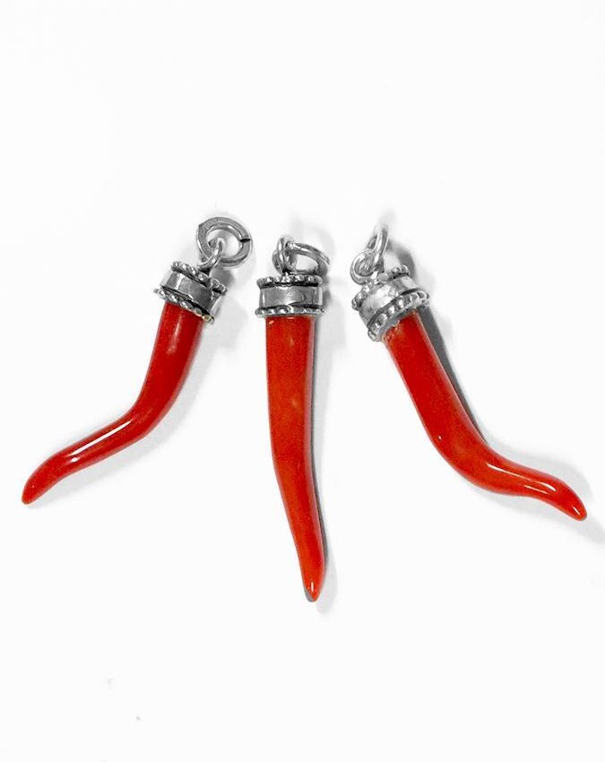Charms - Amuleti e portafortuna - 8264 CHARM MINI CORNO CORALLO GIOVANNI RASPINI
