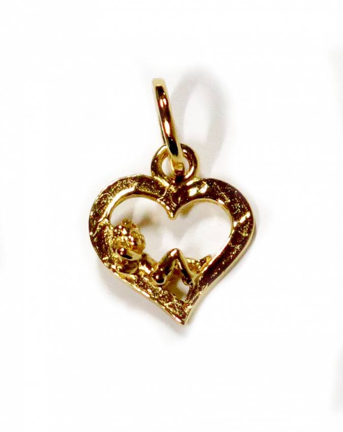 Charms - Angeli e cuori - 8571 CHARM AMORINO SU CUORE DORATO GIOVANNI RASPINI
