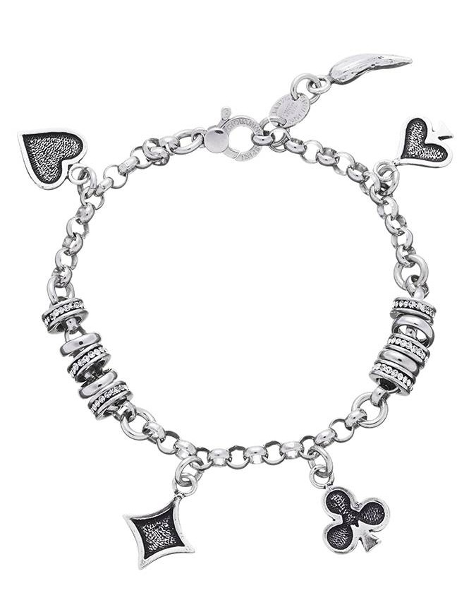 Bracciali - Fantasy e vari - 8979 BRACCIALE POKER CON RONDELLINE ZIRCONI E NON cm.21  GIOVANNI RASPINI