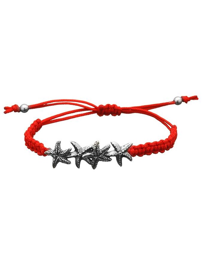 Bracciali - Mare - 7839 BRACCIALE LOOP STELLE MARINE ROSSO  GIOVANNI RASPINI
