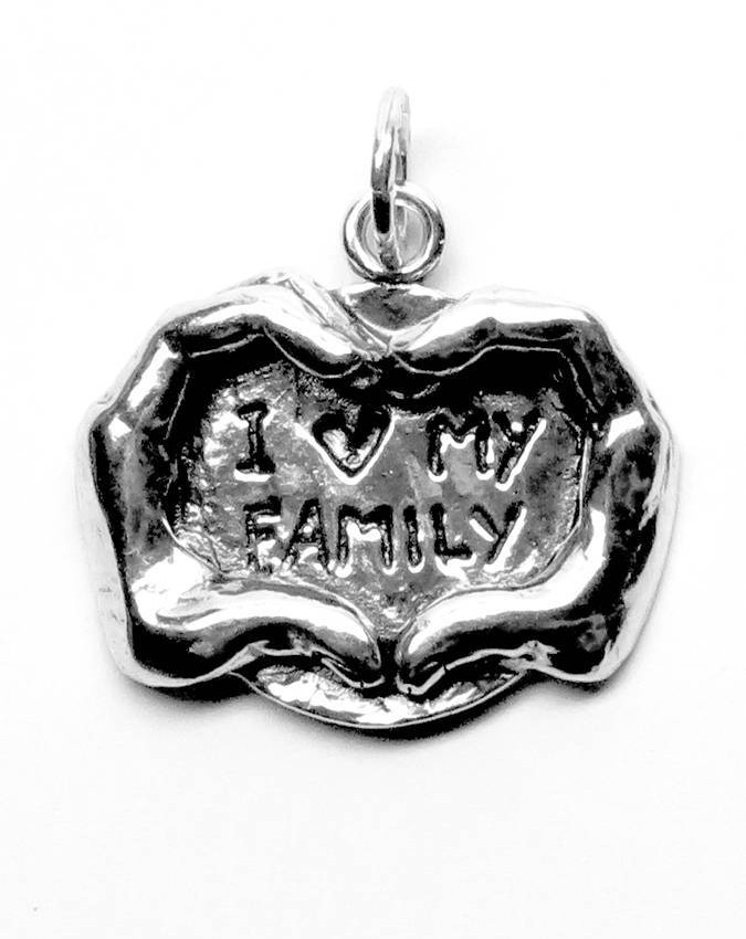 Charms - Cuori, Angeli, Corone, Monete e vari - 9916 CHARM I LOVE MY FAMILY GIOVANNI RASPINI