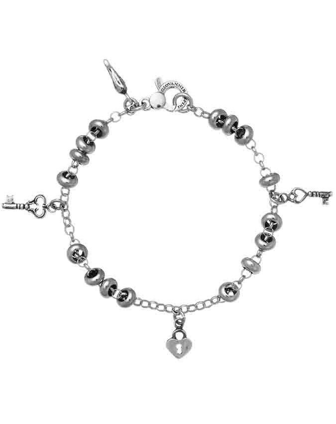Bracciali - Cuori, Angeli, Corone, Monete e vari - 10495 BRACCIALE MIGNON LUCCHETTO GIOVANNI RASPINI