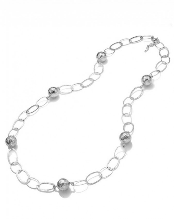 Collane - Catene - 10506 COLLANA MAGLIA ALTERNATA E SFERE GIOVANNI RASPINI