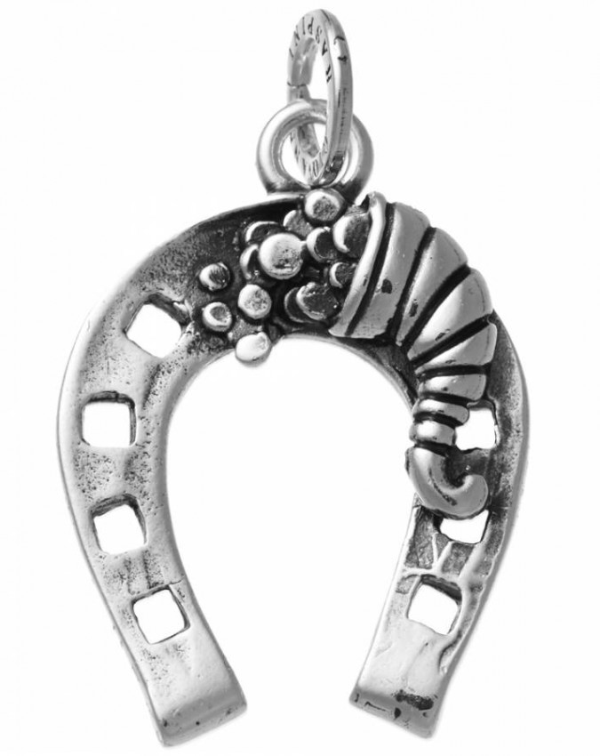 Charms - Amuleti e portafortuna - 11074 CHARM FERRO DI CAVALLO CORNUCOPIA GRANDE  RASPINI