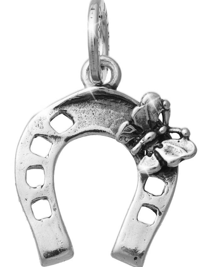 Charms - Amuleti e portafortuna - 11078 FERRO DI CAVALLO FARFALLA MEDIO RASPINI