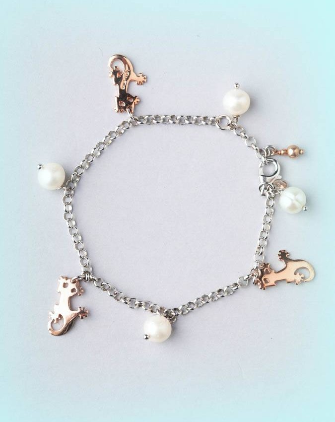 Bracciali - Fantasy e vari - 4958 PN BRACCIALE IN ARGENTO E PERLE  I PENSIERINI