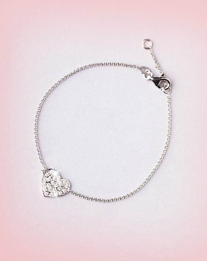 Bracciali - argento e zirconi - 4512-2  BRACCIALE CON CUORICINO  I PENSIERINI