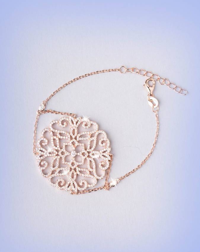 Bracciali - argento e zirconi - 4548-1 BRACCIALE ROSONE GRANDE - I PENSIERINI