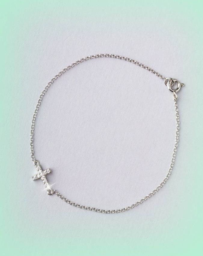 Bracciali - argento e zirconi - 4531 BRACCIALE CON CROCE - I PENSIERINI