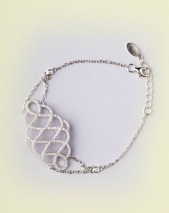 Bracciali - argento e zirconi - 4544-2 BRACCIALE VOLUTE CON BRILL - I PENSIERINI