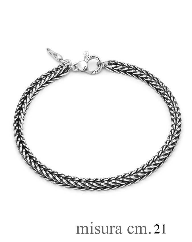 Bracciali - Collezione uomo - 11343 CM.19 BRACCIALE TRECCIA QUADRA CM. 19 GIOVANNI RASPINIi