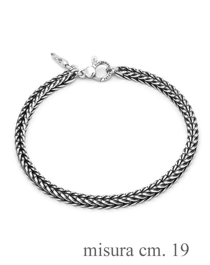 Collezione uomo - Bracciali uomo - 11343L CM. 21 BRACCIALE TRECCIA QUADRA GIOVANNI RASPINI