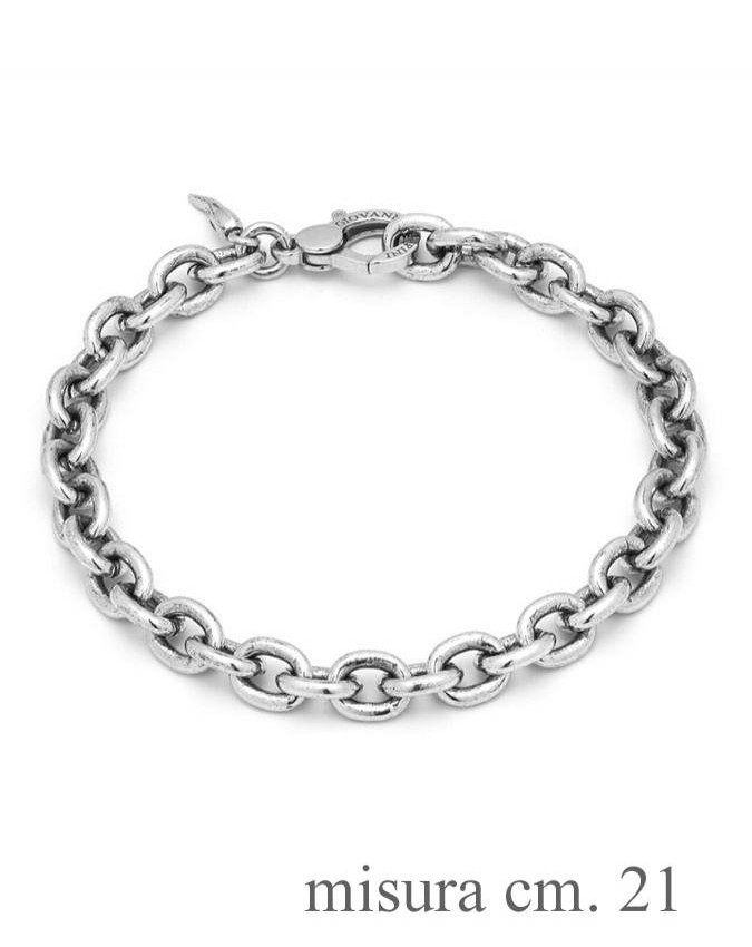 Bracciali - Collezione uomo - 11338L CM. 21 BRACCIALE MAGLIA OVALE GRANDE GIOVANNI RASPINI