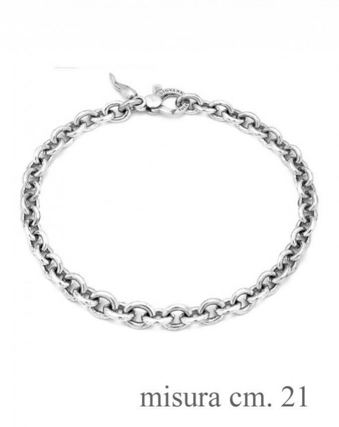 Bracciali - Collezione uomo - 11339L CM.21 BRAQCCIALE CATENA OVALE GIOVANNI RASPINI