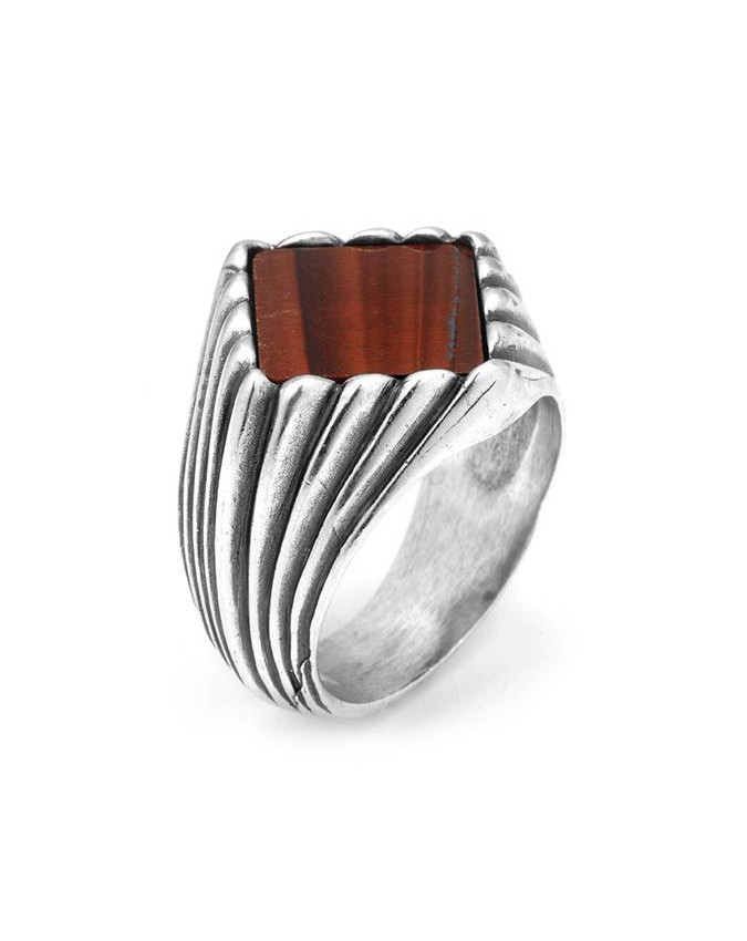 Anelli - Collezione uomo - 11317 ANELLO RIGATO OCCHIO DI TORO