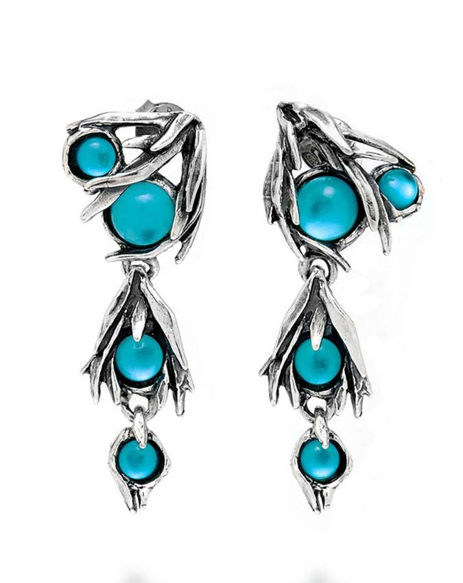 Orecchini - Mare - 11480 ORECCHINI CASCATA POSIDONIA GIOVANNI RASPINI