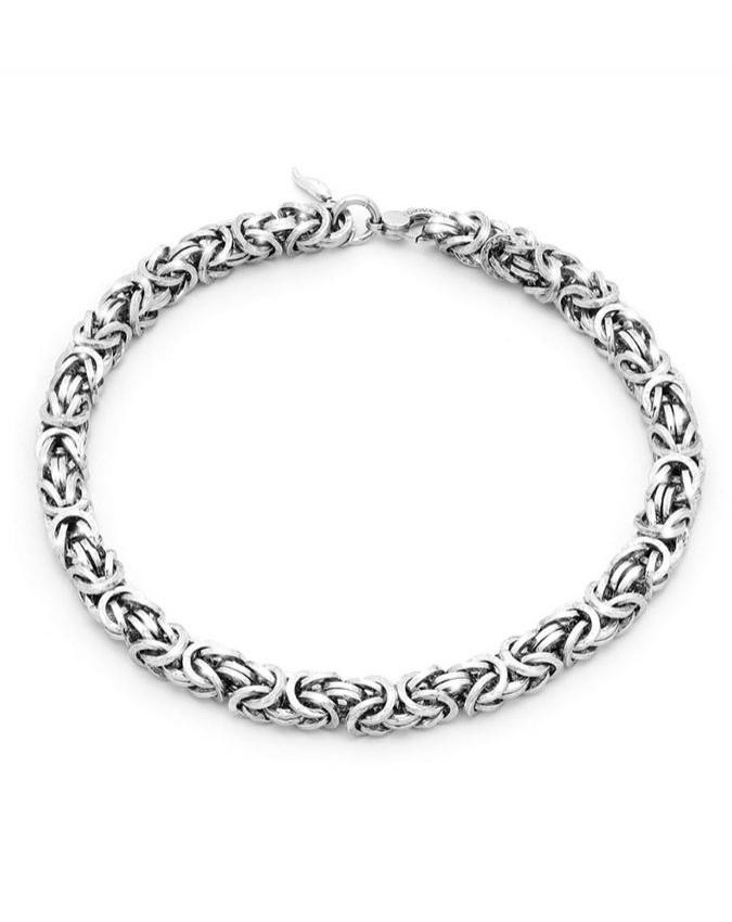 Collane - Catene - 11395 COLLANA CATENA BIZANTINA MARTELLATA GIOVANNI RASPINI