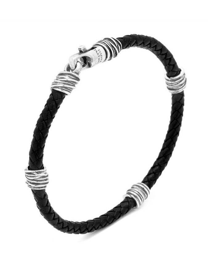 Collezione uomo - Bracciali uomo - 11355L CM.21 BRACCIALE CUOIO FILI GIOVANNI RASPINI