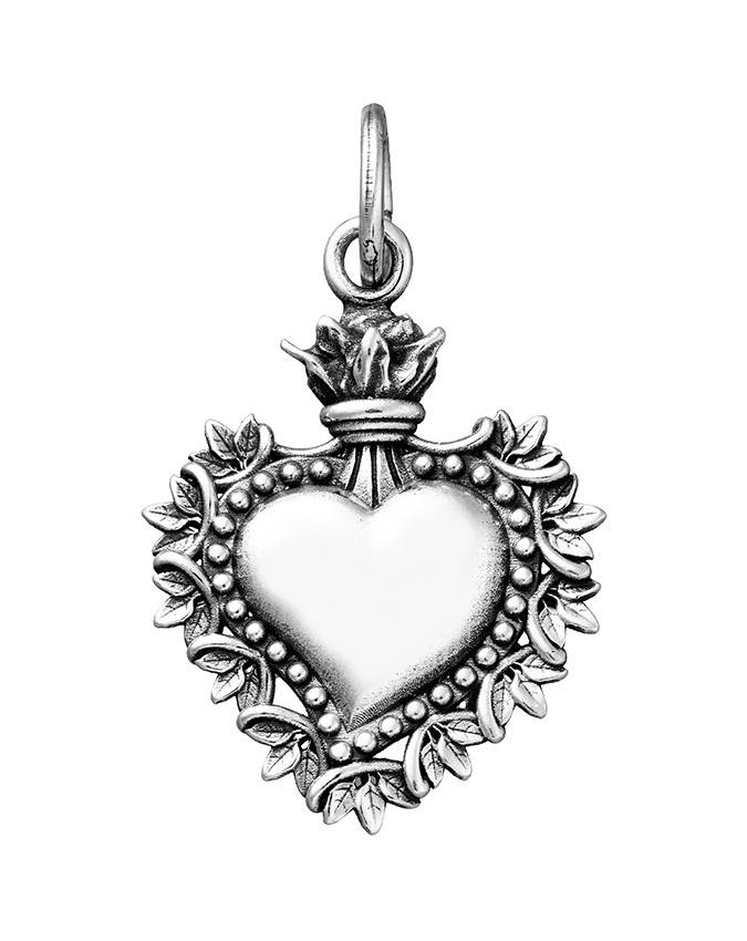 Charms - Angeli e cuori - 11297 CUORE VOTIVO FOGLIE GRANDE GIOVANNI RASPINI