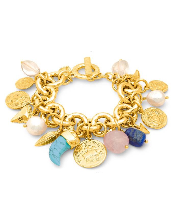 Bracciali - Nomad - Gioielli in bronzo dorato - N0007 BRACCIALE PUEBLO MIX in bronzo dorato a18kt GIOVANNI RASPINI