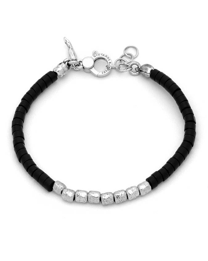 Bracciali - Bracciali uomo - 11862/L BRACCIALE GRANELLI E AGATANERA GIOVANNI RASPINI