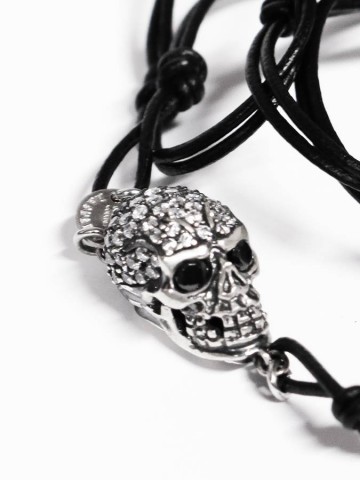 Bracciali - Cuori, Angeli, Corone, Monete e vari - 7534 BRACCIALE TESCHI PAVE� GIOVANNI RASPINI