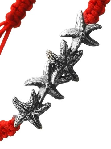 Bracciali - Mare - 7839 BRACCIALE LOOP STELLE MARINE ROSSO  GIOVANNI RASPINI