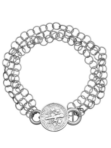 Bracciali - Angeli e cuori - 7925 BRACCIALE TRIPLET PICCOLO MONETA GIOVANNI RASPINI