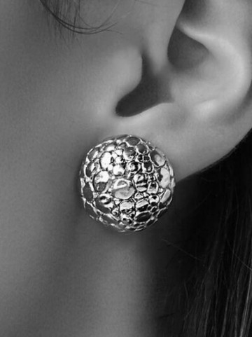 Orecchini - Animalier - 10662 ORECCHINI BOTTONE CROCODILE GRANDI GIOVANNI RASPINI