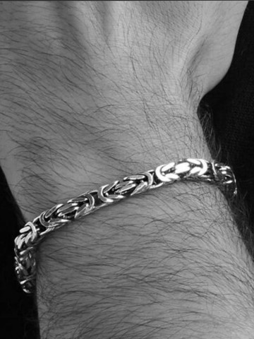 Bracciali - Collezione uomo - 11064L BR. MAGLIA BIZANTINA QUADRA UOMO RASPINI