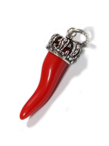 Charms - Cuori, Angeli, Corone, Monete e vari - 10989 CORNO ROSSO CORONA GRANDE GIOVANNI RASPINI
