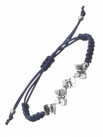 Bracciali - Floral - 7831 BRACCIALE  FARFALLE LOOP CORDINO NERO GIOVANNI RASPINI