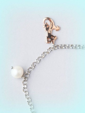 Bracciali - Fantasy e vari - 4958 PN BRACCIALE IN ARGENTO E PERLE  I PENSIERINI