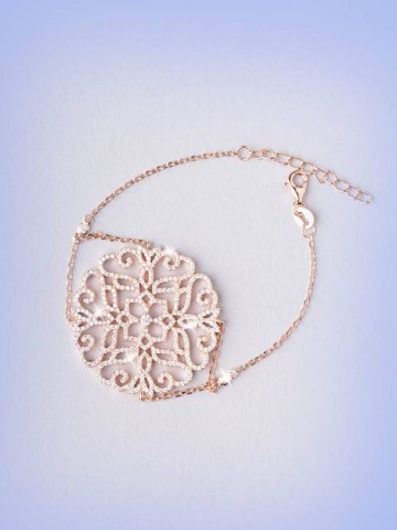 Bracciali - argento e zirconi - 4548-1 BRACCIALE ROSONE GRANDE - I PENSIERINI