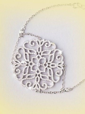 Bracciali - argento e zirconi - 4548-2 BRACCIALE CON ROSONE GRANDE - I PENSIERINI