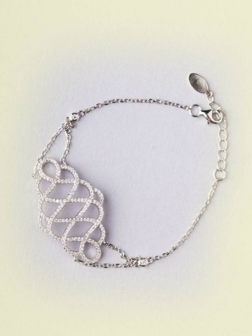 Bracciali - argento e zirconi - 4544-2 BRACCIALE VOLUTE CON BRILL - I PENSIERINI