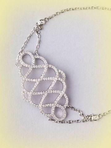 Bracciali - argento e zirconi - 4544-2 BRACCIALE VOLUTE CON BRILL - I PENSIERINI