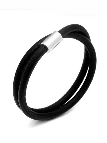 Collezione uomo - Bracciali uomo - 11351 BRACCIALE/COLLANA CUOIO NERO GIOVANNI RASPINI