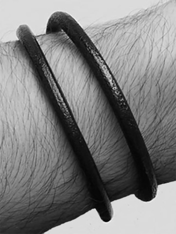 Collezione uomo - Bracciali uomo - 11351 BRACCIALE/COLLANA CUOIO NERO GIOVANNI RASPINI