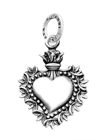 Charms - Angeli e cuori - 11284 CHARM CUORE VOTIVO FOGLIE GIOVANNI RAspini