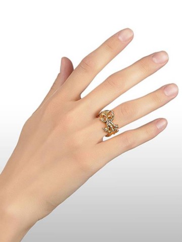 Anelli - Mare - 8985/16 ANELLO FASCIA STELLE MARINE DORATO GIOVANNI RASPINI