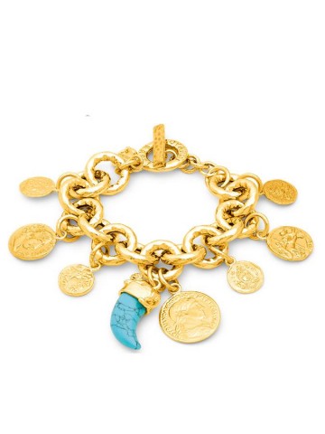 Bracciali - Nomad - Gioielli in bronzo dorato - N0006 BRACCIALE PUEBLO MONETE in bronzo dorato a 18kt GIOVANNI RASPINI