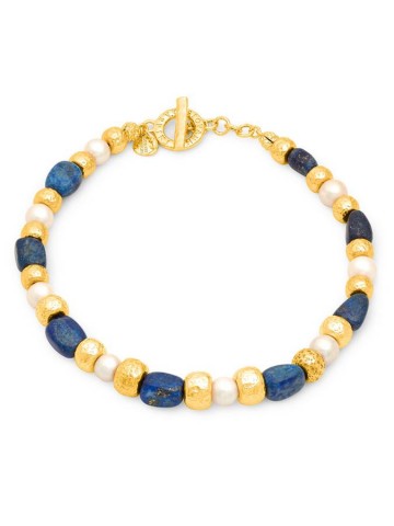 Collane - Nomad - Gioielli in bronzo dorato - N0030 COLLANA BLUE NOMAD in bronzo dorato 18 kt GIOVANNI RASPINI