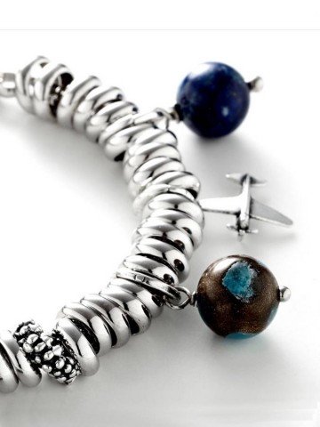 Charms - Vari - 10026 CHARM AGATA BLU E BRONZITE GIOVANNI RASPINI