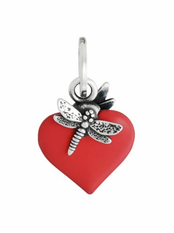 Charms - Angeli e cuori - 12460 CHARM CUORE LIBELLULA ROSSO GIOVANNI RASPINI