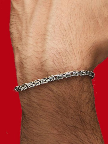 Bracciali - Bracciali uomo - 11065/L BRACCIALE BIZANTINA QUADRA PICCOLA CM 21 GIOVANNI RASPINI