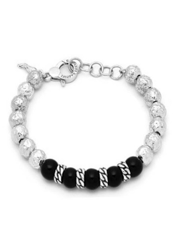 Bracciali - Bracciali uomo - 11854/L BRACCIALE ONICE E TRECCIA GRANDE GIOVANNI RASPINI